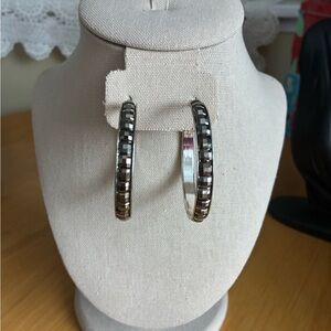Chic Silver-Tone Hoop Earrings.